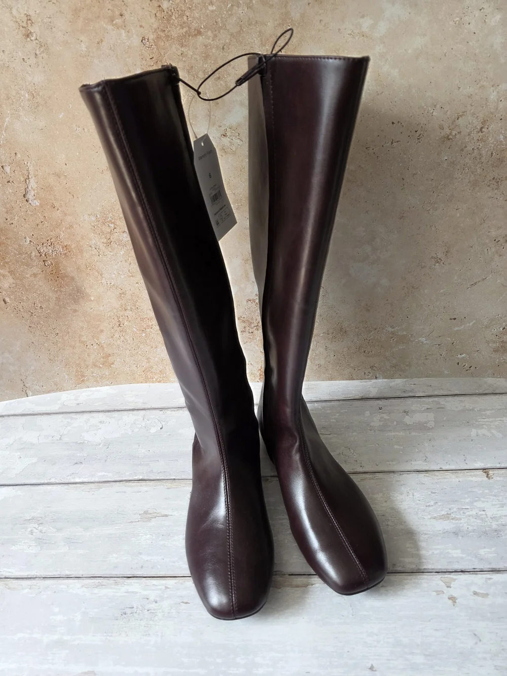 Time and Tru Women's Over-the-Knee Leather Boots in Dark Brown